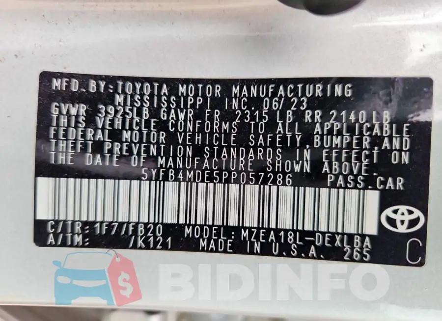 5YFB4MDE5PP057286 Photo# 12
