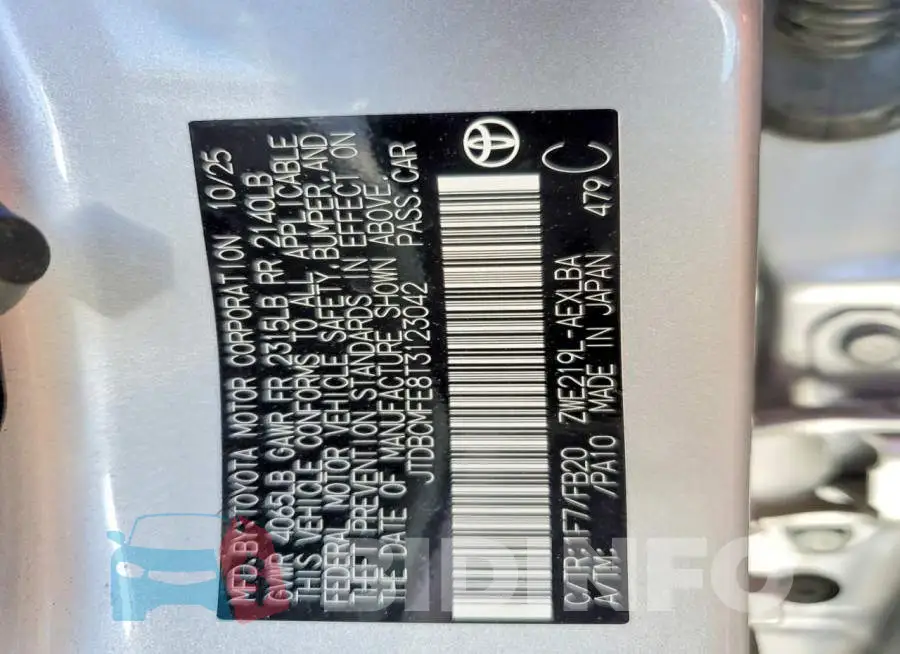 JTDBCMFE8T3123042 Photo# 12