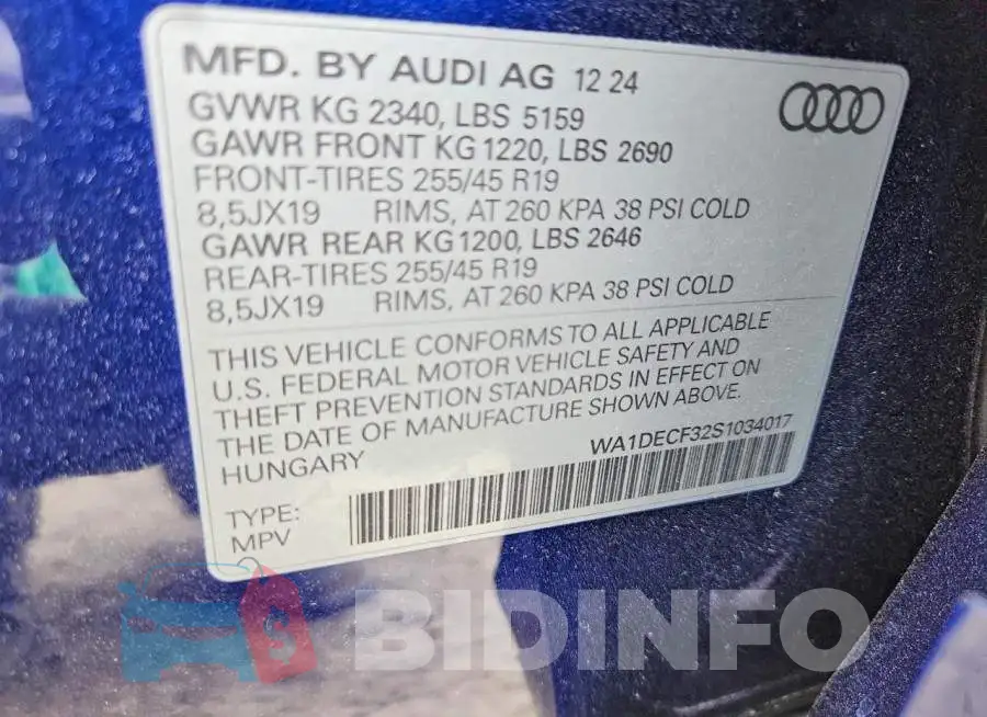 WA1DECF32S1034017 Photo# 14