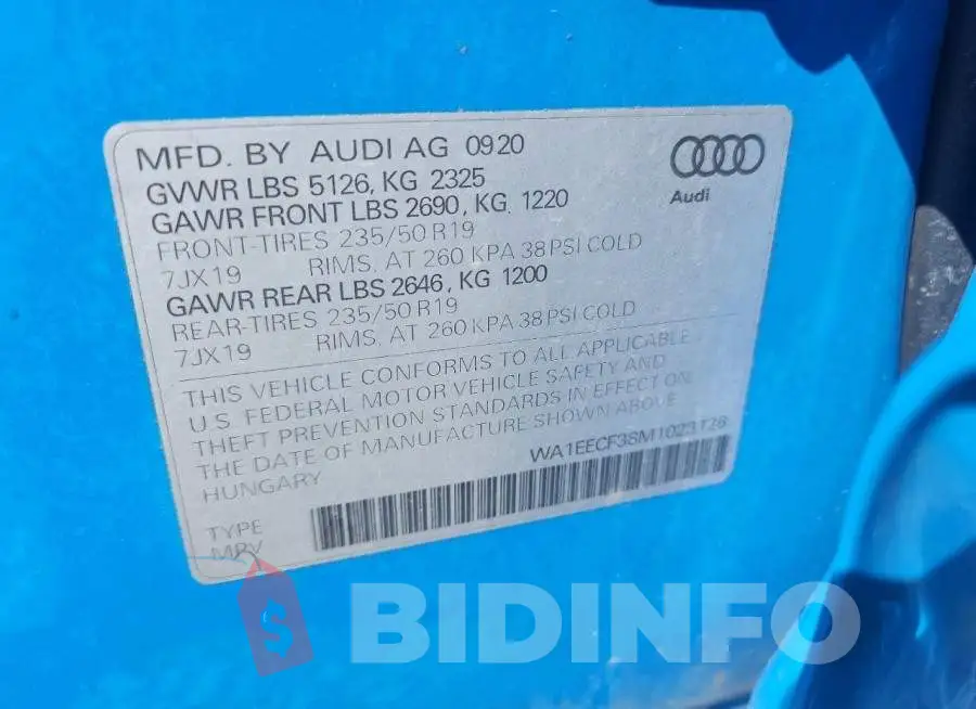 WA1EECF38M1023126 Photo# 13