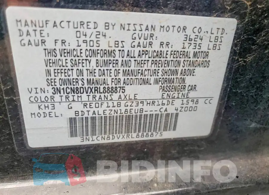 3N1CN8DVXRL888875 Photo# 12