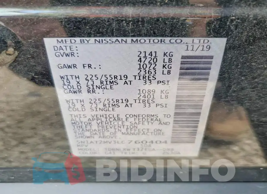 5N1AT2MV3LC760404 Photo# 12