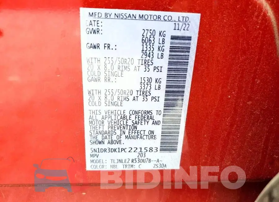 5N1DR3DK1PC221583 Photo# 12