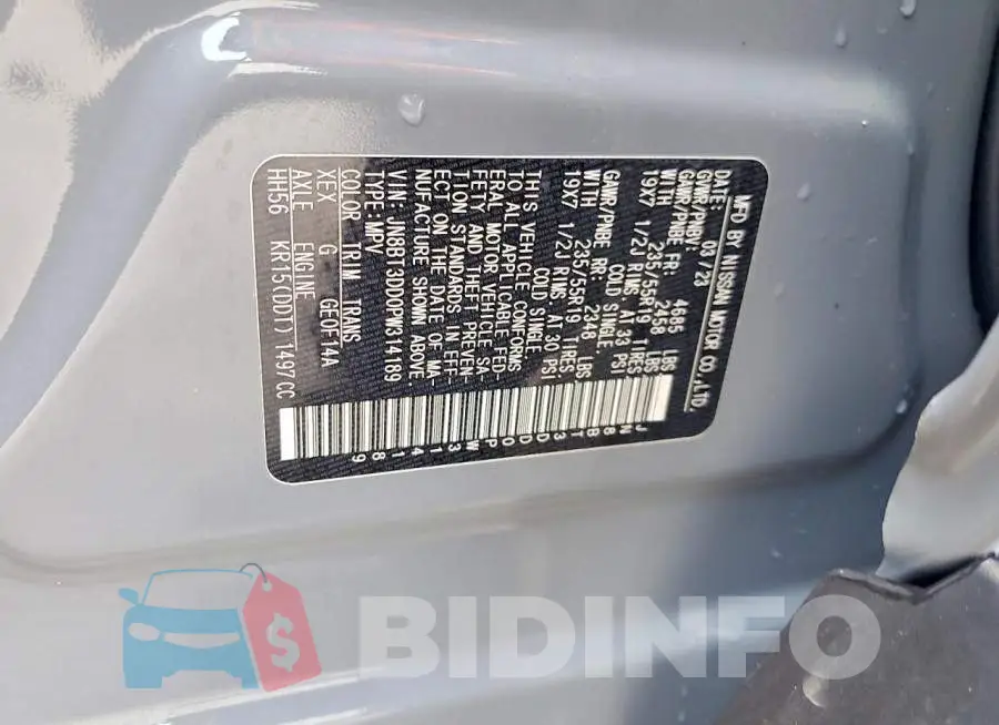 JN8BT3DD0PW314189 Photo# 13