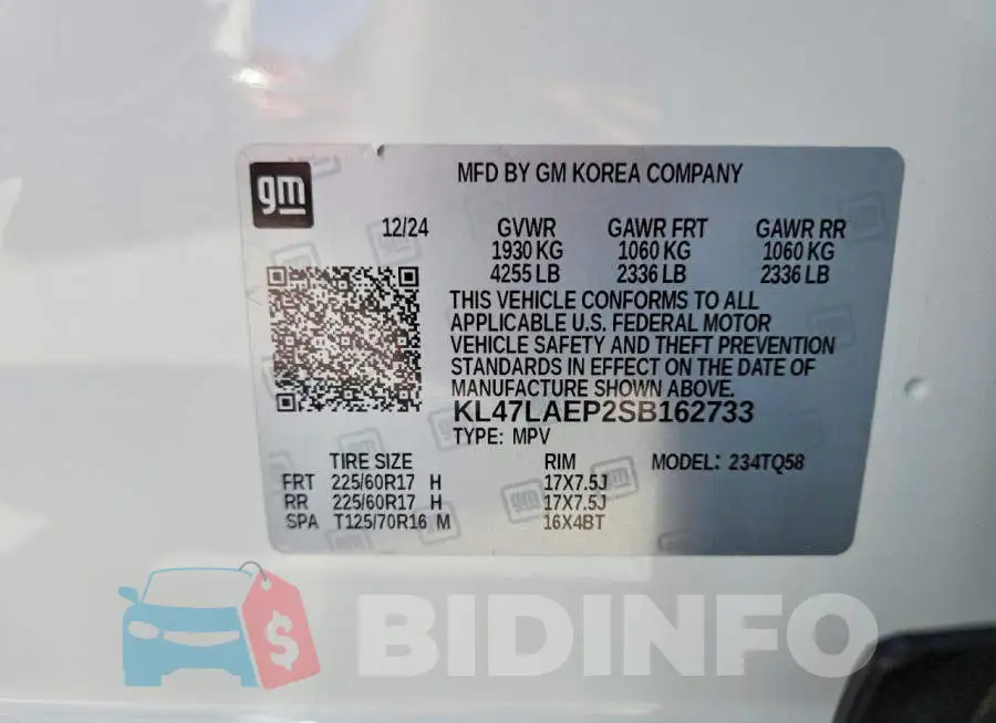 KL47LAEP2SB162733 Photo# 14