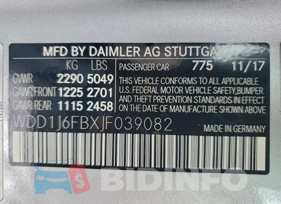 WDD1J6FBXJF039082 Photo# 13