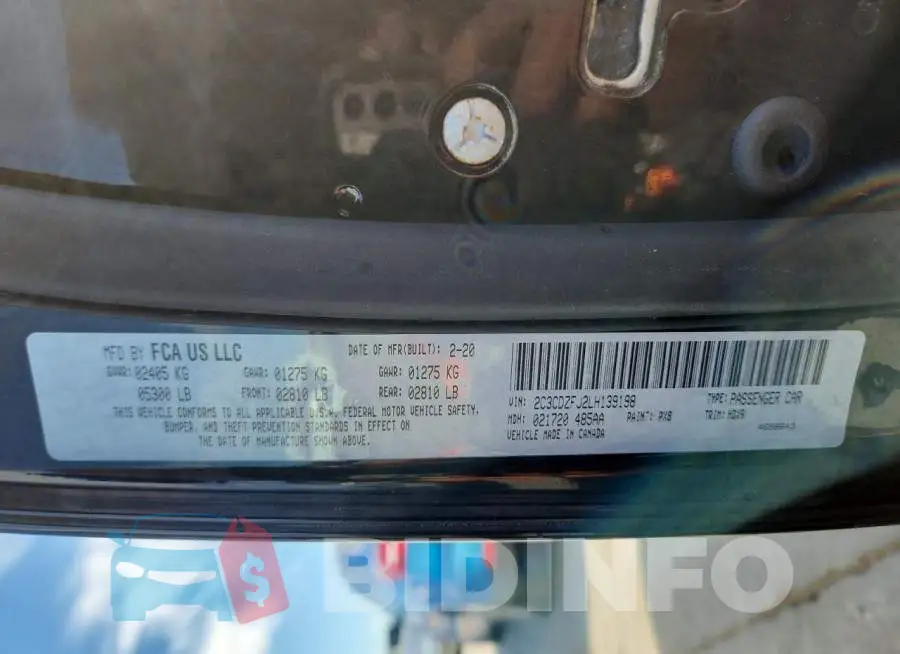 2C3CDZFJ2LH139198 Photo# 12
