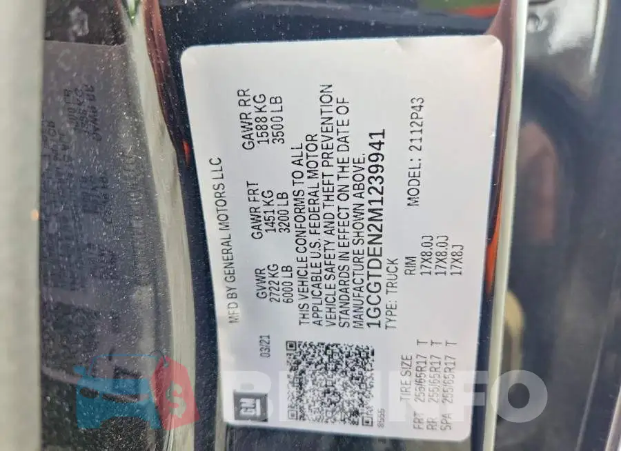 1GCGTDEN2M1239941 Photo# 12