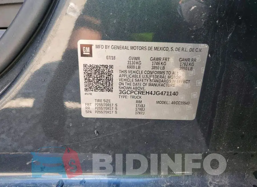 3GCPCREH4JG471140 Photo# 13