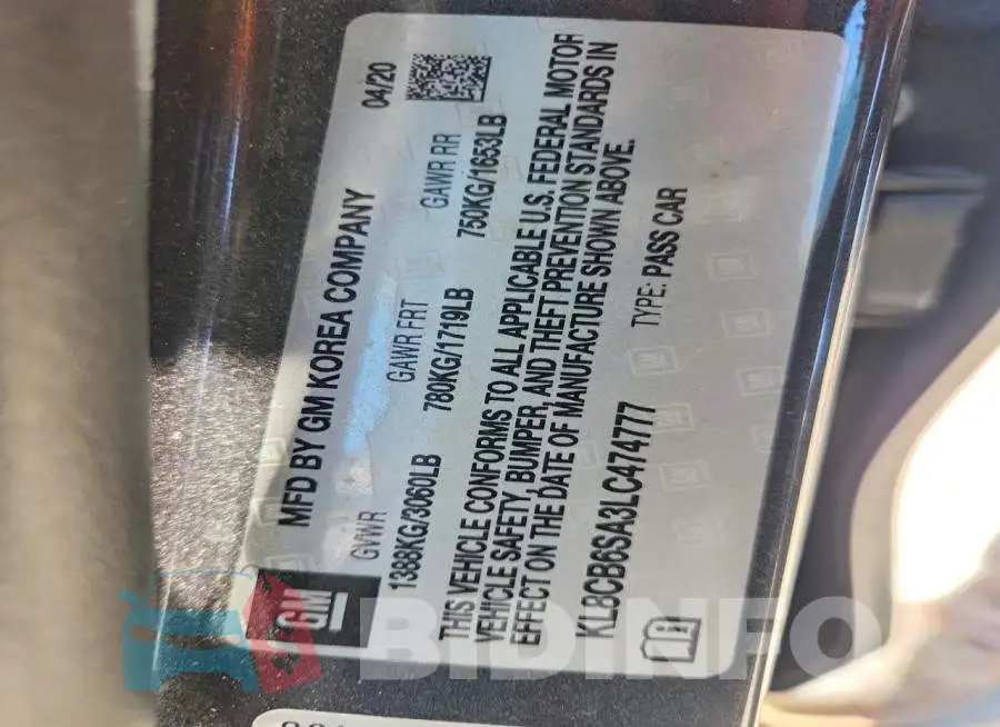 KL8CB6SA3LC474777 Photo# 12