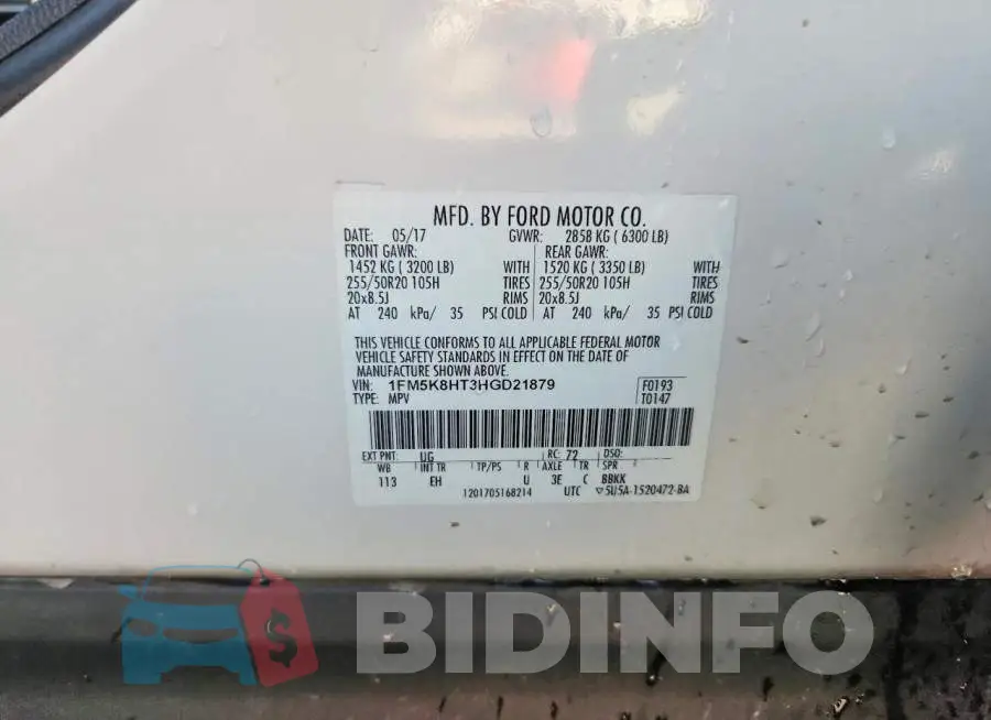 1FM5K8HT3HGD21879 Photo# 14