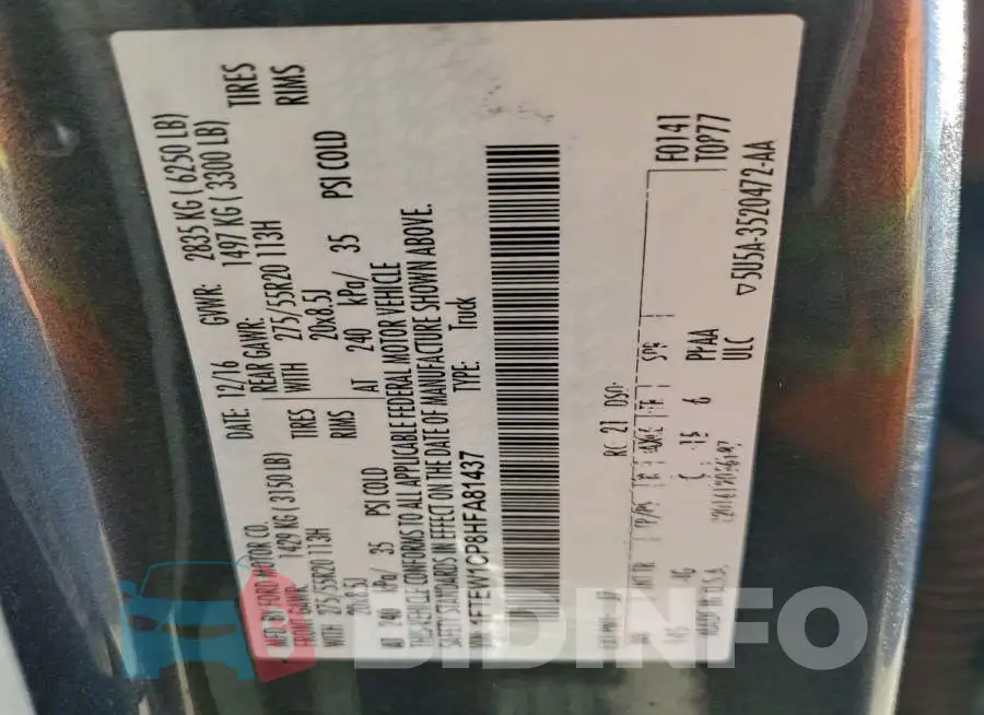 1FTEW1CP8HFA81437 Photo# 13