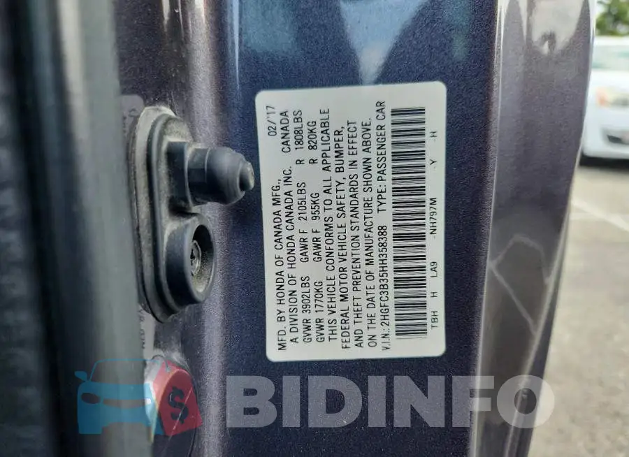 2HGFC3B35HH358388 Photo# 12