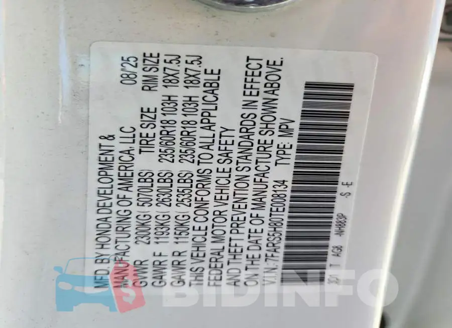 7FARS5H80TE008134 Photo# 13