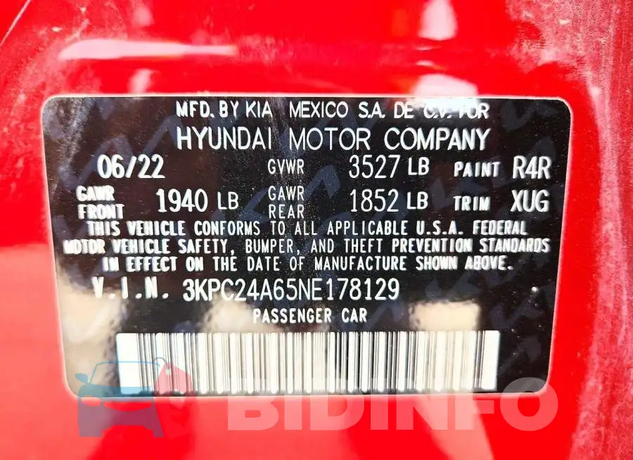 3KPC24A65NE178129 Photo# 12
