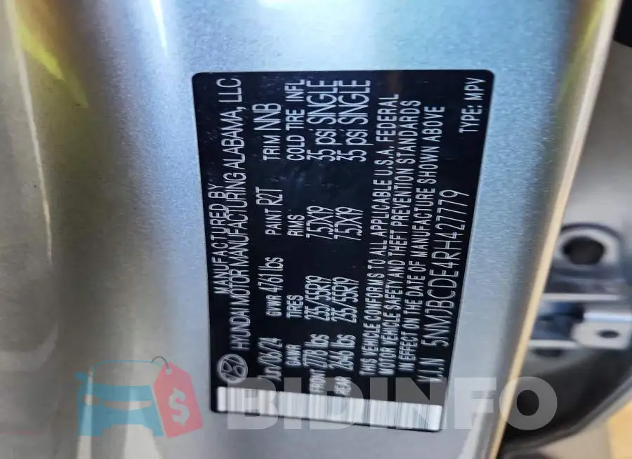 5NMJBCDE4RH427779 Photo# 14
