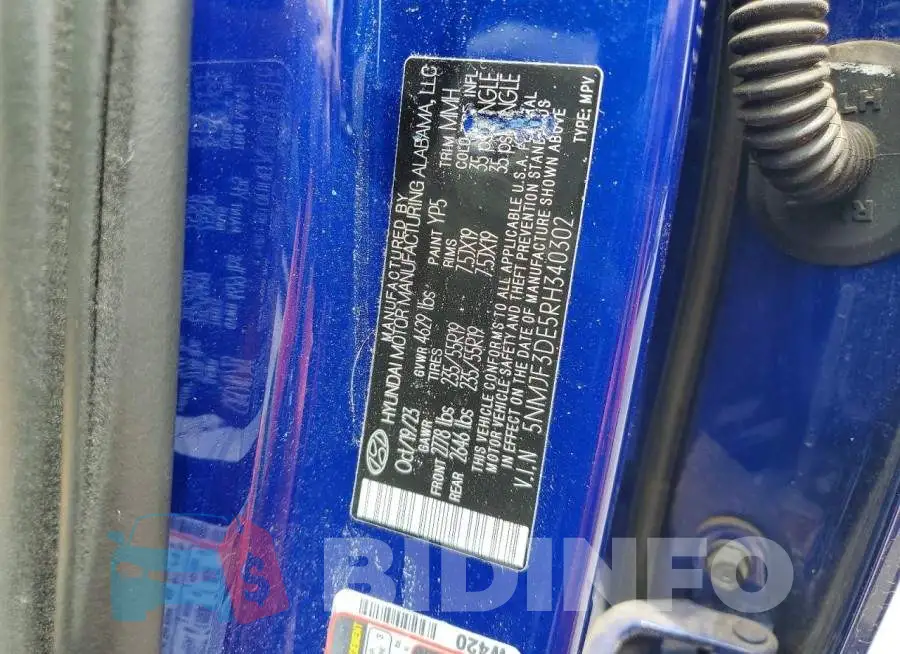 5NMJF3DE5RH340302 Photo# 13
