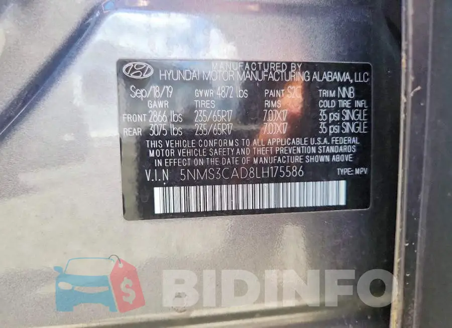 5NMS3CAD8LH175586 Photo# 13