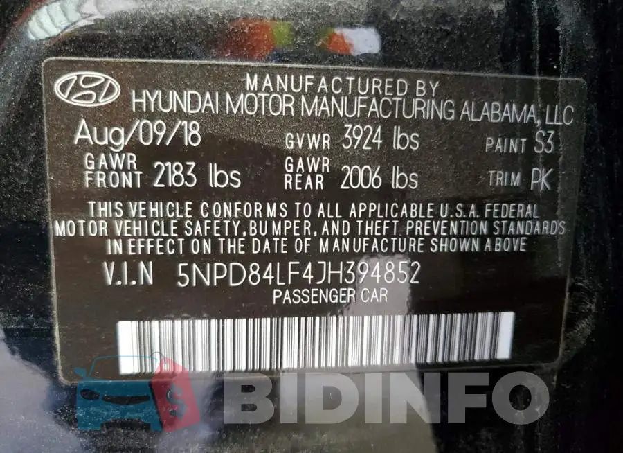 5NPD84LF4JH394852 Photo# 12
