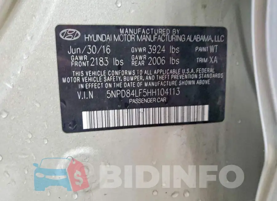 5NPD84LF5HH104113 Photo# 12