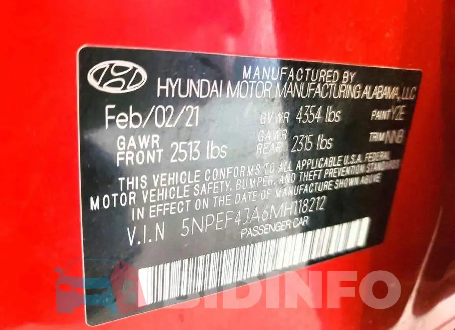 5NPEF4JA6MH118212 Photo# 12