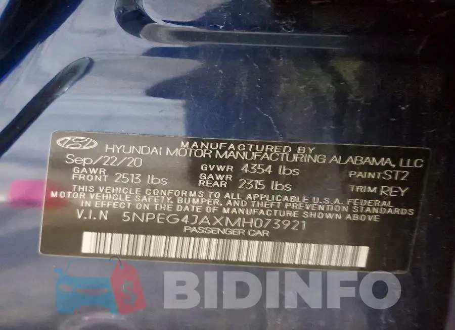 5NPEG4JAXMH073921 Photo# 12