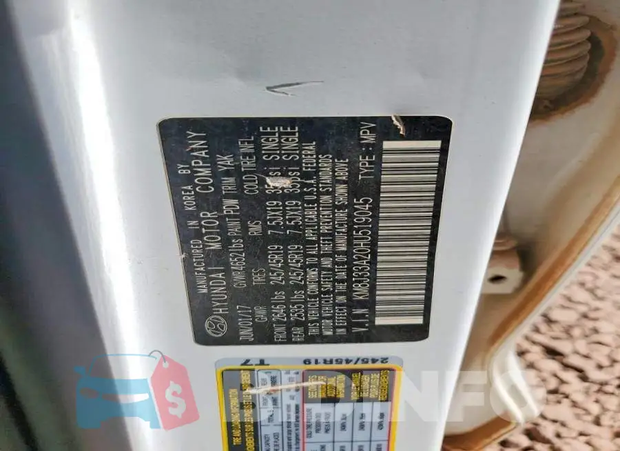 KM8J33A20HU519045 Photo# 13