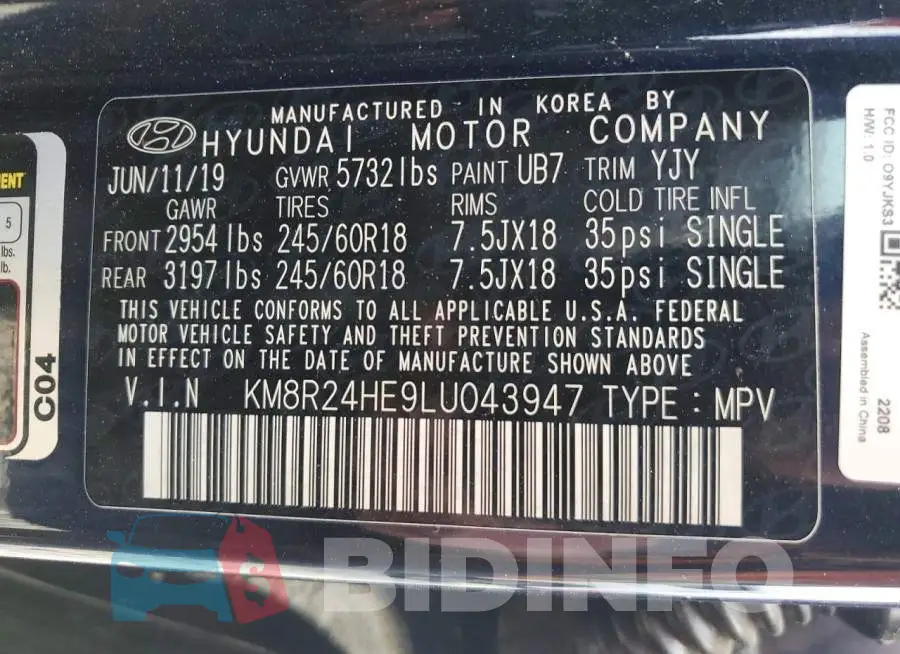 KM8R24HE9LU043947 Photo# 14