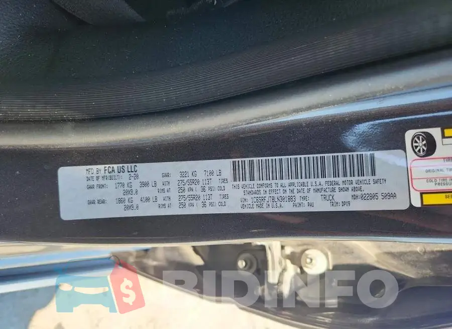 1C6SRFJT8LN301883 Photo# 12