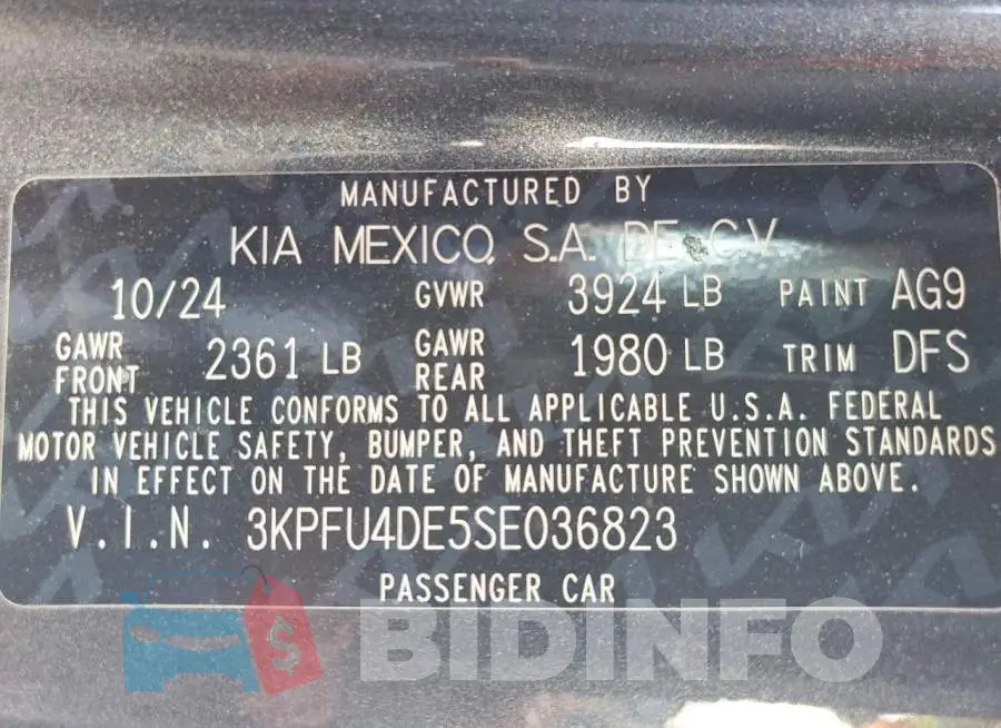 3KPFU4DE5SE036823 Photo# 13