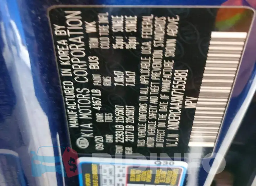 KNDERCAAXM7155981 Photo# 13