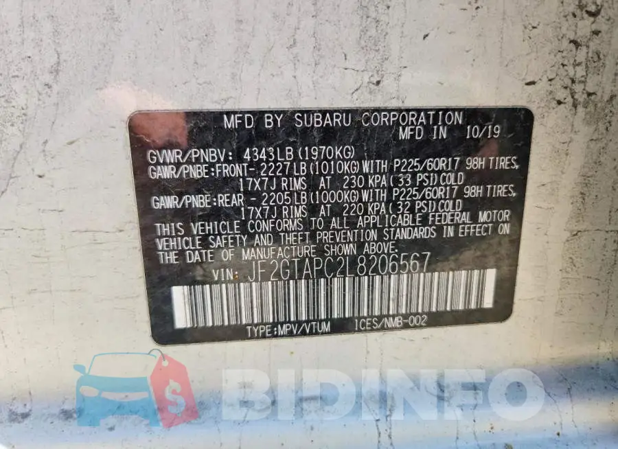 JF2GTAPC2L8206567 Photo# 12