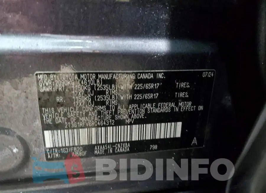 2T3G1RFV6RC464312 Photo# 14