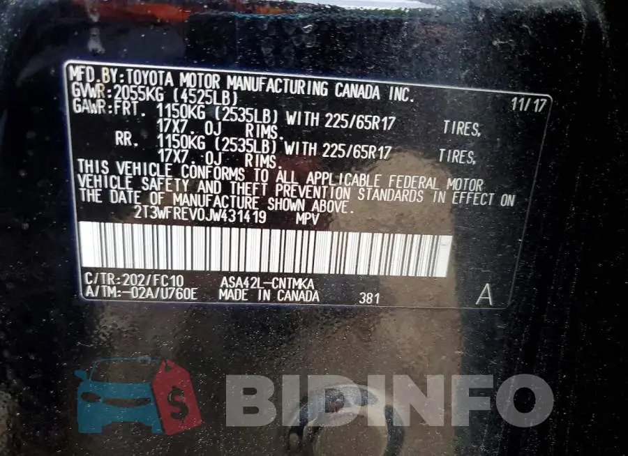 2T3WFREV0JW431419 Photo# 13