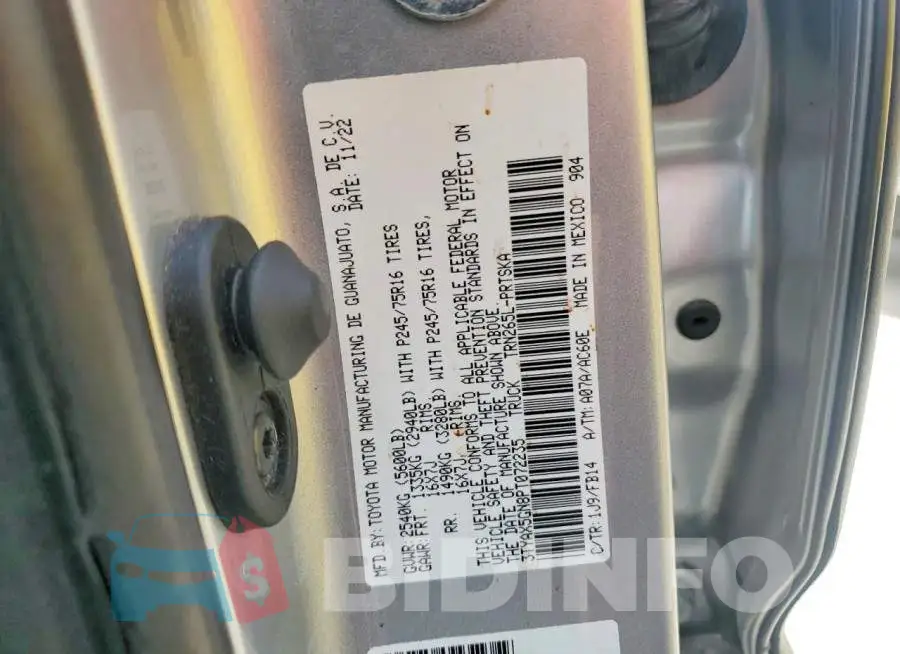 3TYAX5GN8PT072235 Photo# 12