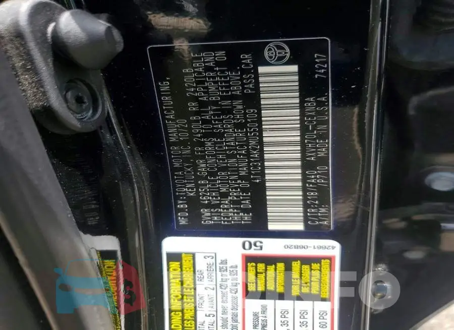 4T1C31AK2MU550109 Photo# 12