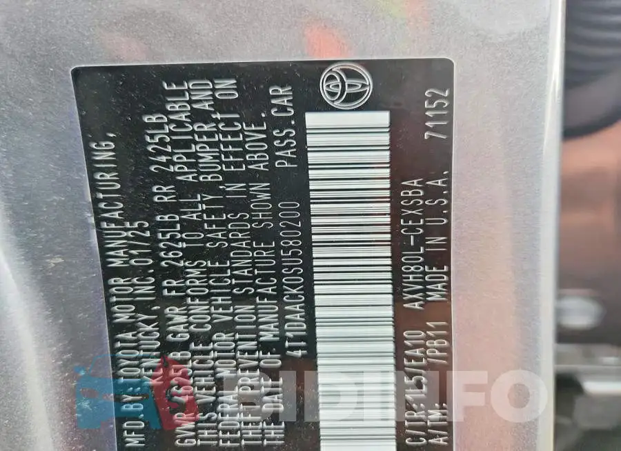 4T1DAACK0SU580200 Photo# 12