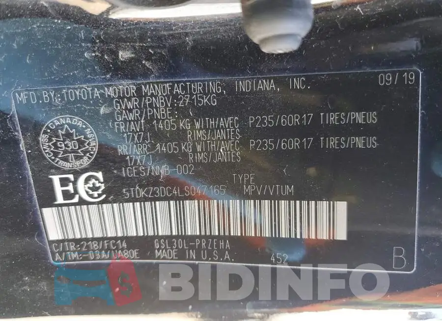5TDKZ3DC4LS047165 Photo# 12