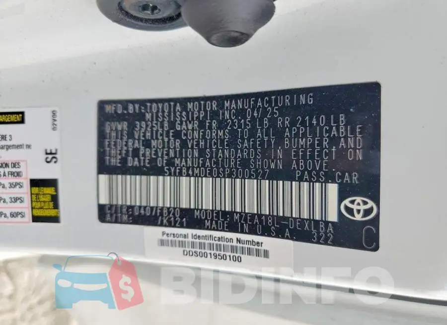 5YFB4MDE0SP300527 Photo# 12