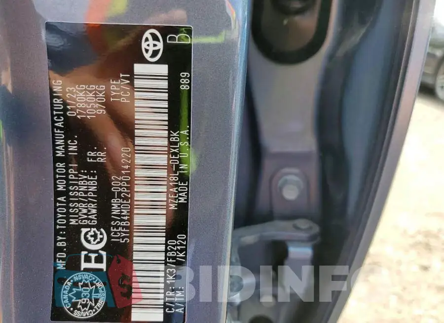 5YFB4MDE2PP014220 Photo# 13