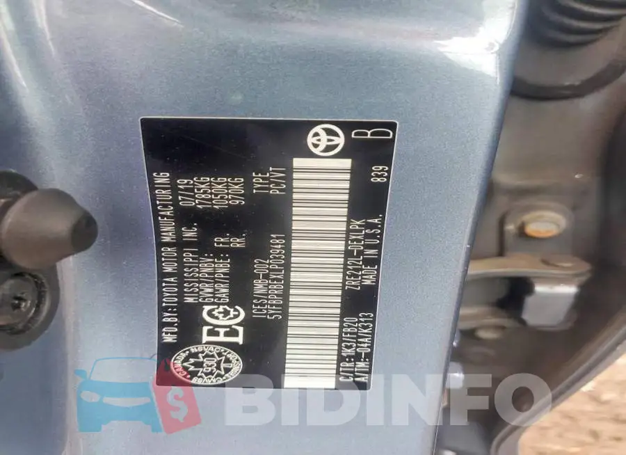 5YFBPRBEXLP039481 Photo# 13