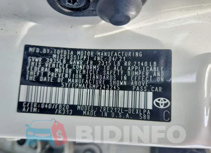 5YFEPMAE6MP243245 Photo# 12