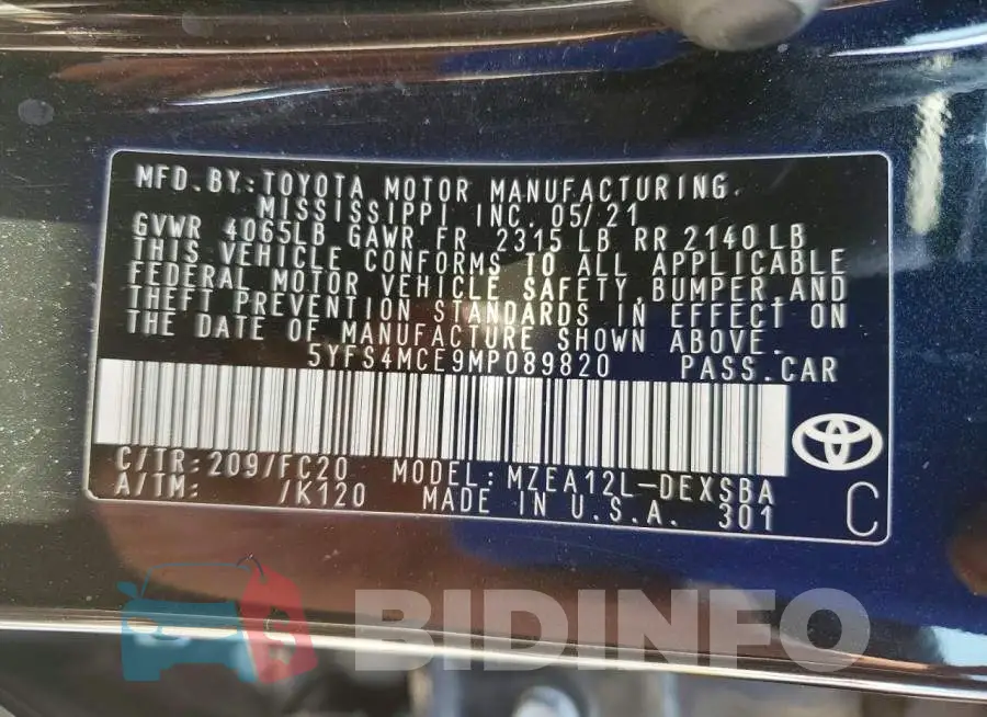 5YFS4MCE9MP089820 Photo# 12