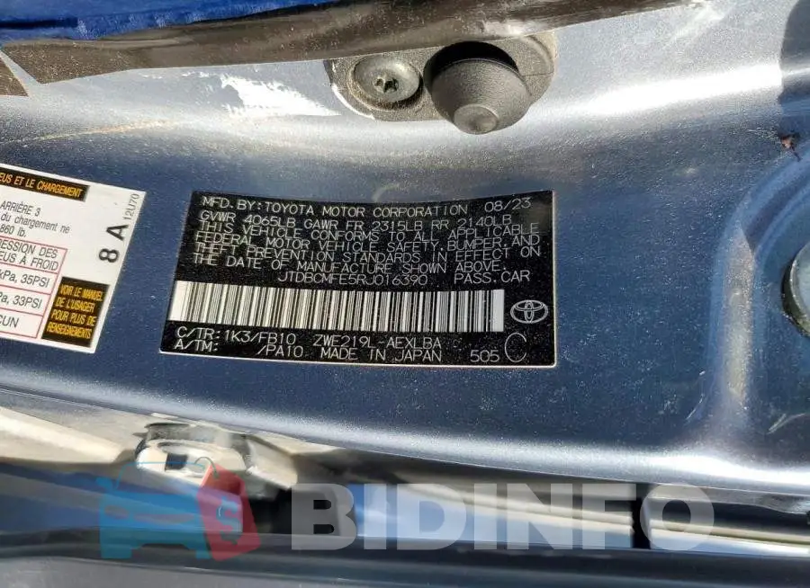 JTDBCMFE5RJ016390 Photo# 12