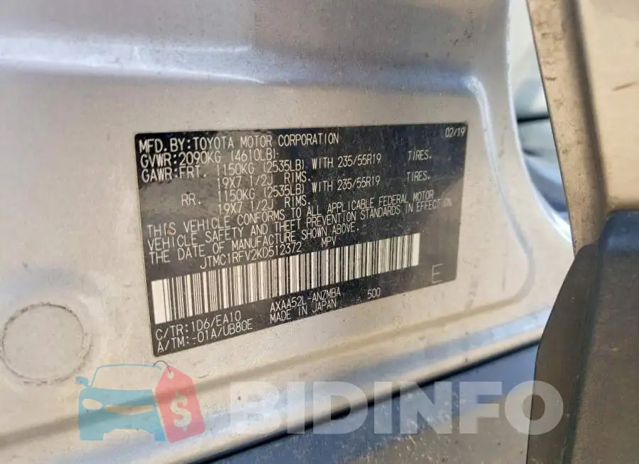 JTMC1RFV2KD512372 Photo# 12