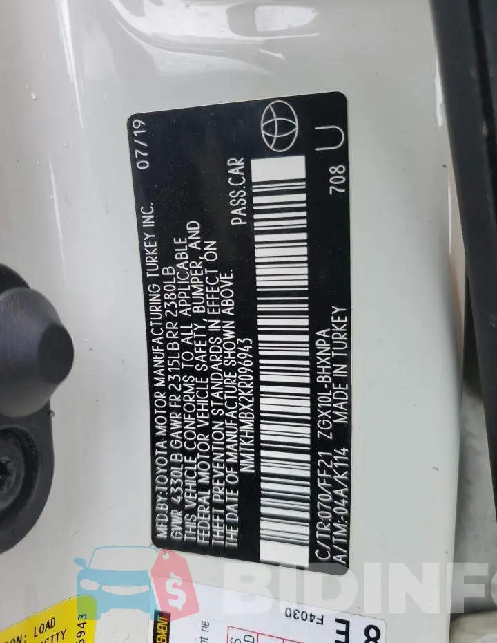 NMTKHMBX2KR096943 Photo# 12