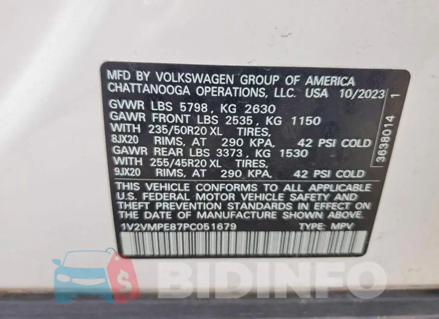 1V2VMPE87PC051679 Photo# 14