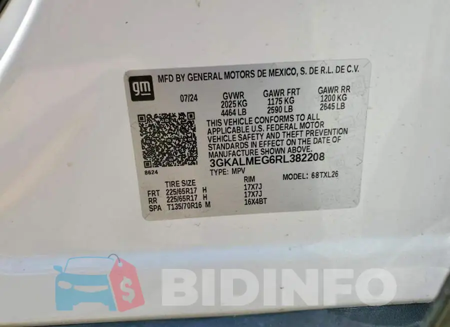3GKALMEG6RL382208 Photo# 13