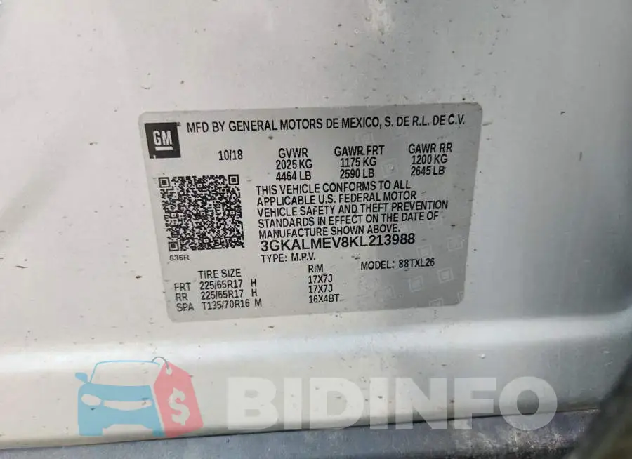 3GKALMEV8KL213988 Photo# 13