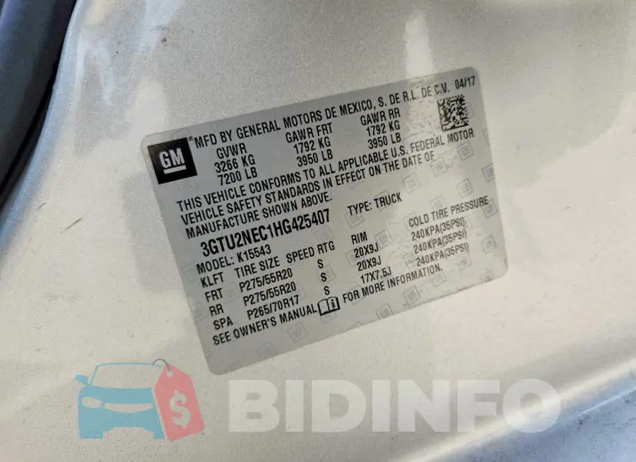 3GTU2NEC1HG425407 Photo# 12